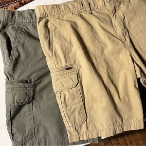 Each Sold Separately Eddie Bauer Cargo Shorts Rip Stop Cotton Flat Front Size 46